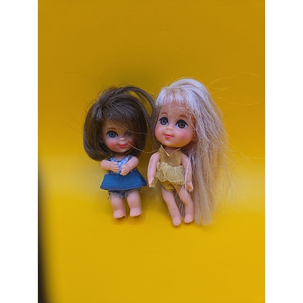 Vintage 1966 Mattel Liddle Kiddles Duo - Bunny Kiddle & Liddle Diddle